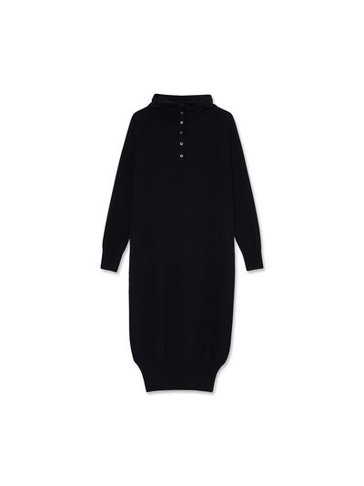 IOLO Women Cashmere Hoodie Dress (Black)