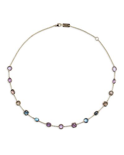 Ippolita Ippolita 18K Yellow Gold Lollipop Mixed Gemstone Bezel Link Collar Necklace, 16-18