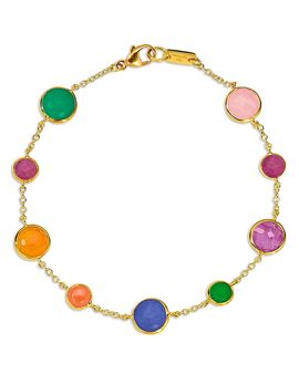 Ippolita Ippolita 18K Yellow Gold Lollipop Multi Gemstone Bezel Link Bracelet