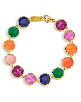 Ippolita Ippolita 18K Yellow Gold Lollipop Multi Gemstone Festa Bezel Link Bracelet