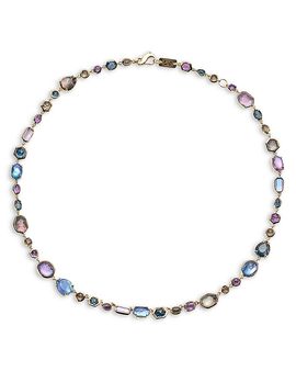 Ippolita Ippolita 18K Yellow Gold Rock Candy Multi Gemstone Mixed Size Collar Necklace, 17.75