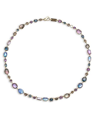 Ippolita Ippolita 18K Yellow Gold Rock Candy Multi Gemstone Mixed Size Collar Necklace, 17.75