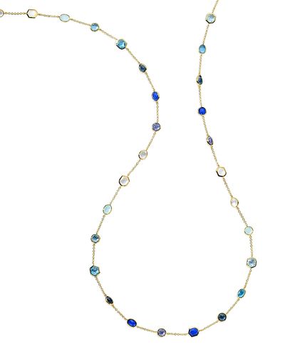 Ippolita Ippolita 18K Yellow Gold Rock Candy Multi Stone Mixed Cut Station Statement Necklace, 37
