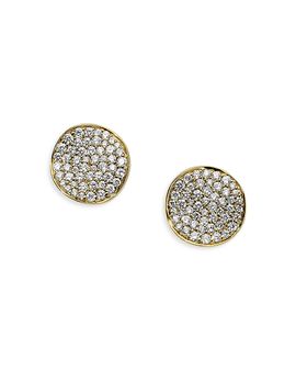 Ippolita Ippolita 18K Yellow Gold Stardust Diamond Pave Flower Disc Stud Earrings