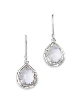 Ippolita Ippolita Sterling Silver Rock Candy Teeny Teardrop Earrings in Clear Quartz