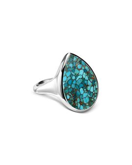 Ippolita Ippolita Sterling Silver Rock Candy Turquoise Sculptured Teardrop Ring