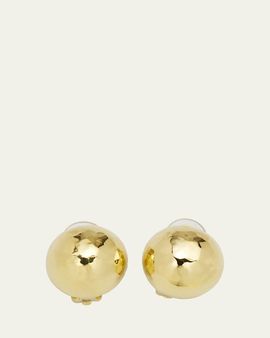 Ippolita Medium Hammered Pinball Clip Stud Earrings in 18K Gold