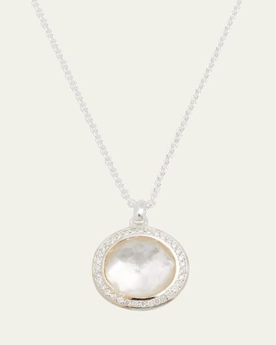 Ippolita Mini Pendant Necklace in Sterling Silver with Diamonds