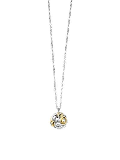 Ippolita Women's Chimera Sterling Silver, 18K Yellow Gold, & Diamond Small Cluster Pendant Necklace