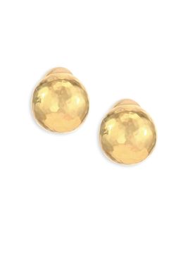 Ippolita Women's Classico Medium 18K Yellow Gold Hammered Pinball Clip-On Earrings