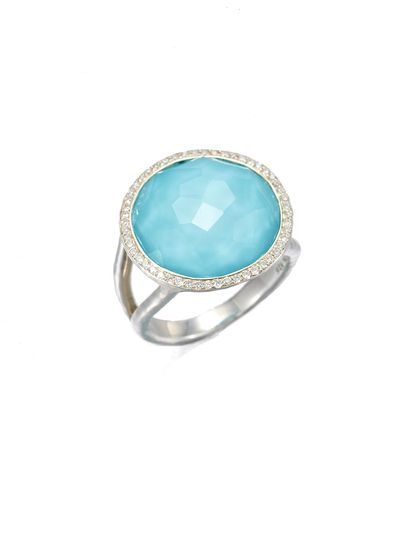 Ippolita Women's Lollipop Medium Sterling Silver, Doublet & Diamond Ring