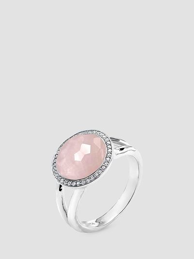 Ippolita Women's Lollipop Sterling Silver, Rose Quartz & Mother-Of-Pearl Doublet & 0.15 TCW Diamond Mini Ring