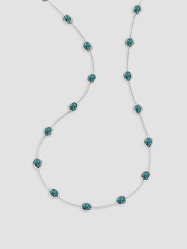 Ippolita Women's Polished Rock Candy Short Confetti Slice Sterling Silver, Bronze & Turquoise Necklace