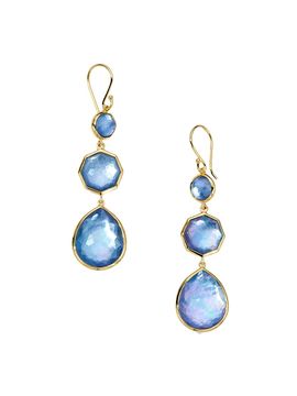 Ippolita Women's Rock Candy 18K Gold & Rock Crystal, Mother-Of-Pearl & Lapis Crazy 8S Earrings