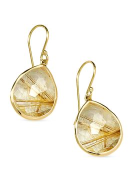 Ippolita Women's Rock Candy 18K Yellow Gold & Rutilated Quartz Medium Teardrop Earrings