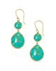 Ippolita Women's Rock Candy 18K Yellow Gold, Rutilated Quartz & Turquoise Doublet Snowman Drop Earrings - 2