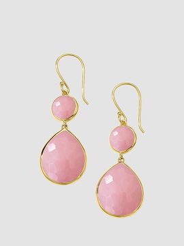 Ippolita Women's Rock Candy Snowman 18K Yellow Gold & Pink Opal Drop Earrings