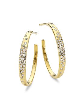 Ippolita Women's Stardust 18K Yellow Gold & Diamond Small Crinkle Hoop Earrings
