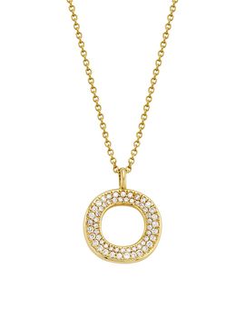 Ippolita Women's Stardust 18K Yellow Gold & Diamond Wavy Circle Pendant Necklace