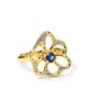 Ippolita Women's Stardust 18K Yellow Gold, Blue Sapphire & 0.21 TCW Diamond Medium Flower Ring - 3