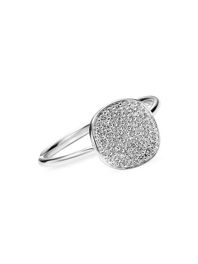 Ippolita Women's Stardust Small Flower Silver & Diamond Disc Ring