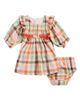 Iris & Ivy Iris & Ivy Harvest Plaid Smocked Long Sleeve Cotton Dress with Bloomers - 1