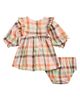 Iris & Ivy Iris & Ivy Harvest Plaid Smocked Long Sleeve Cotton Dress with Bloomers - 2