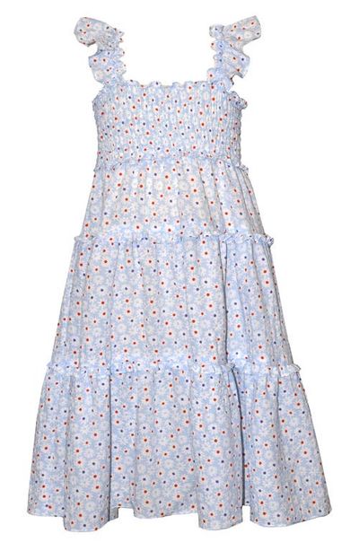 Iris & Ivy Iris & Ivy Kids' Ditsy Floral Flutter Sleeve Tiered Dress