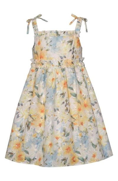 Iris & Ivy Iris & Ivy Kids' Floral Eyelet Tie Strap Dress