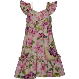 Iris & Ivy Iris & Ivy Kids' Floral Flutter Sleeve Party Dress & Crossbody Bag Set