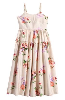 Iris & Ivy Iris & Ivy Kids' Floral Ruffle Tiered Midi Dress