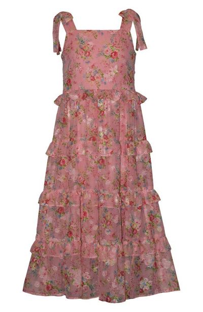 Iris & Ivy Iris & Ivy Kids' Metallic Floral Tiered Party Dress