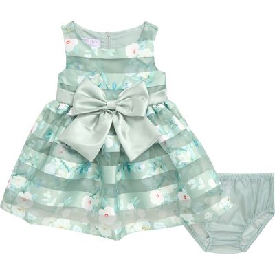 Iris & Ivy Iris & Ivy Shadow Stripe Bow Dress