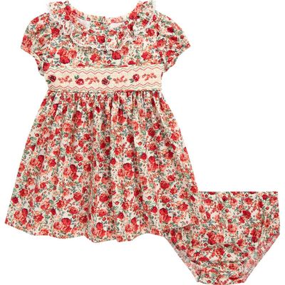 Iris & Ivy Iris & Ivy Smocked Roses Cotton Dress