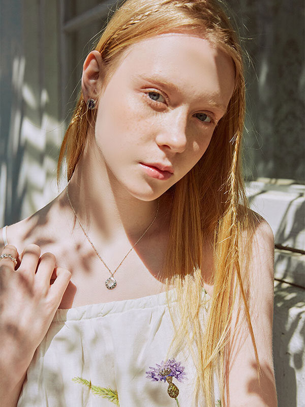 Iris Petite Foret Rock Crystal Dot Chain Necklace