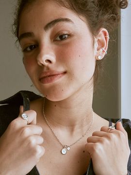 Iris The Initials Small Sealing Initials SR Necklace_Silver