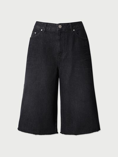 IRO Bermuda Slim Cotton Denim Shorts [Black Light]