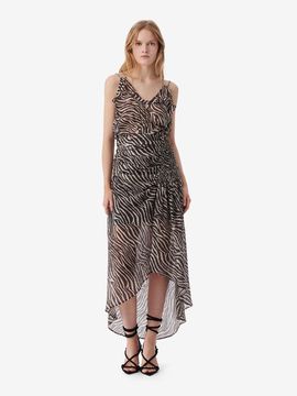 IRO FENNY Zebra Shirring Skirt (IOKAS25105BRP)