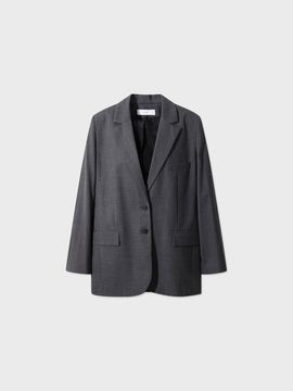 IRO Tailored Single-Breasted Wool-Polyester Over Jacket [Grey] (IOJAS25101GYD)
