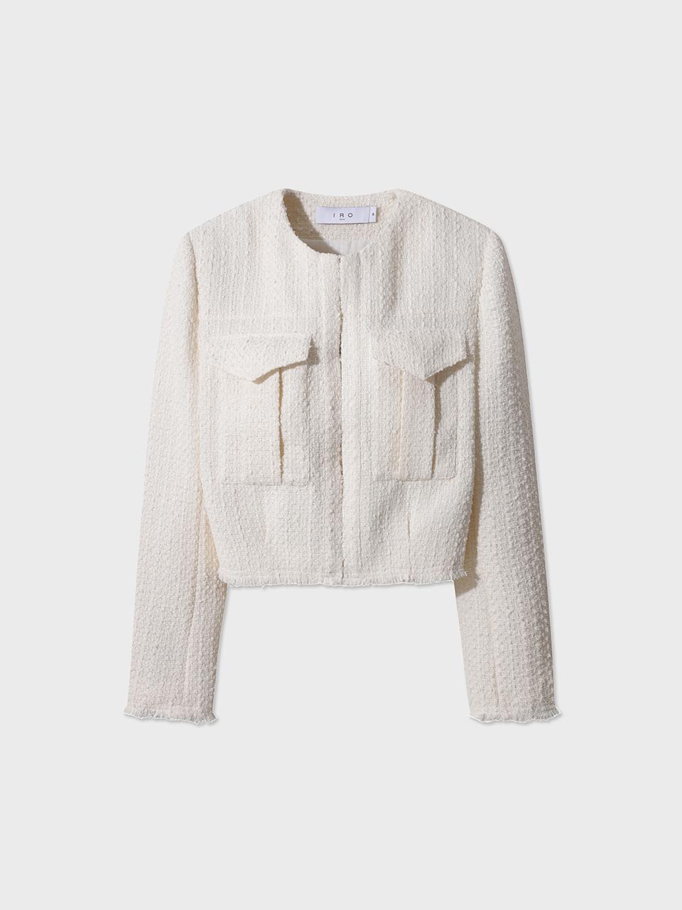 IRO Tweed Fringe Classic Blazer [Beige] (IOJAS25109IVX)