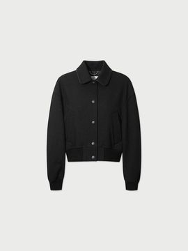 IRO Varsity Style Textured Stand Collar Jacket (ILUAS25702BKX)