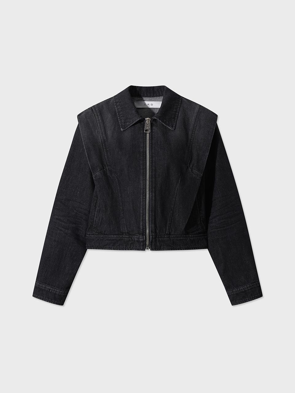 IRO Wing Shaped Slim Fit Denim Jacket (ILJCS25701BKL)