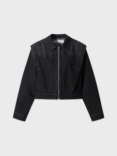 IRO Wing Shaped Slim Fit Denim Jacket (ILJCS25701BKL)