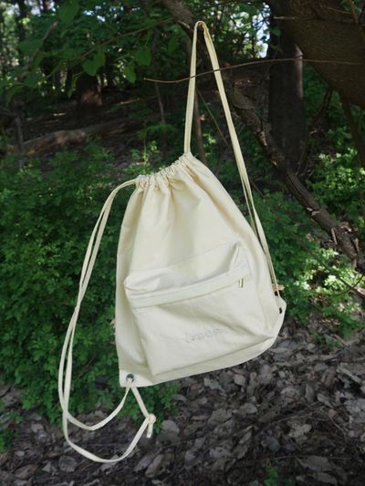 iroco logo nylon string backpack_yellow