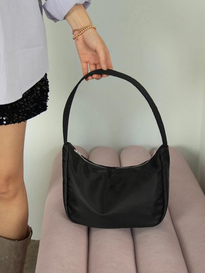 iroco nylon mini hobo bag_black