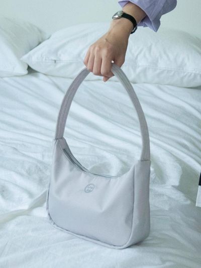 iroco nylon mini hobo bag_cool grey