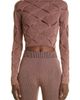 Isa Boulder Isa Boulder Argyle Lace Cutout Crop Sweater - 1