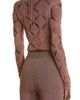 Isa Boulder Isa Boulder Argyle Lace Cutout Crop Sweater - 3