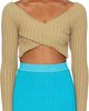 Isa Boulder Isa Boulder Beige Crossed Sleeves Sweater - 1