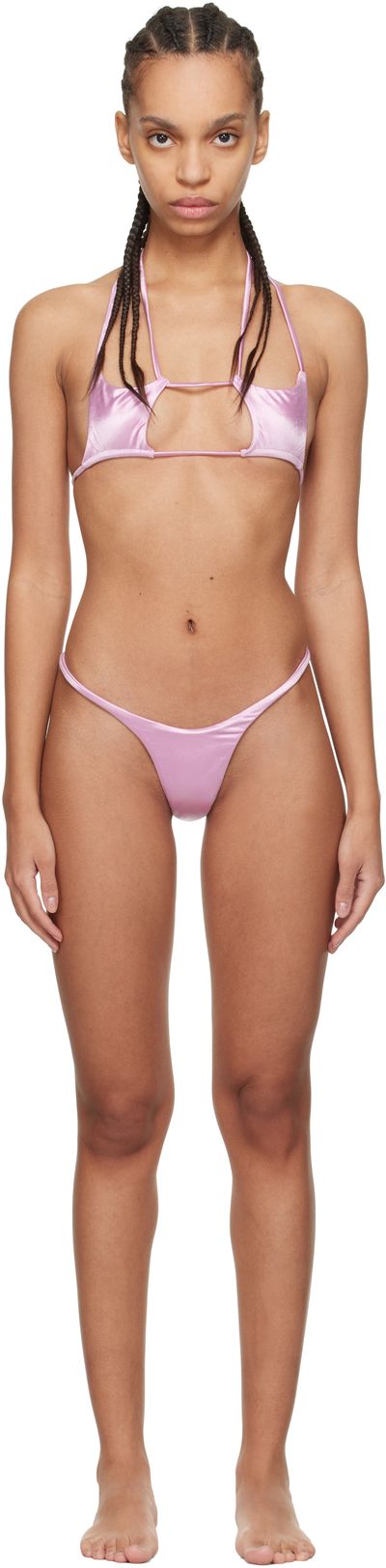 Isa Boulder Isa Boulder Pink Argyle & Forward Satin Bikini